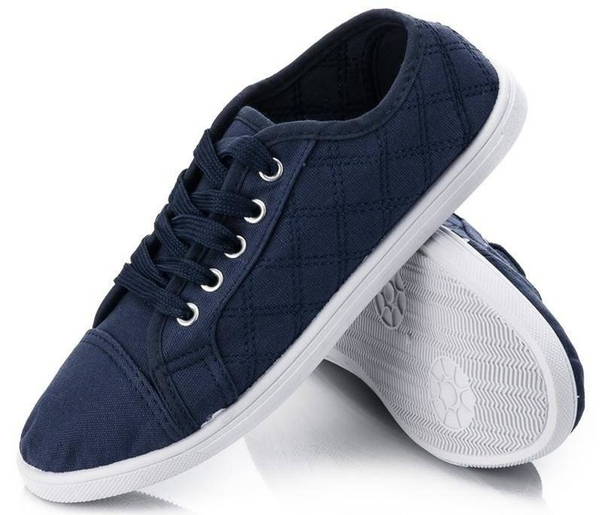 GRANATOWE PIKOWANE TENISÓWKI TRAMPKI PATTY 4