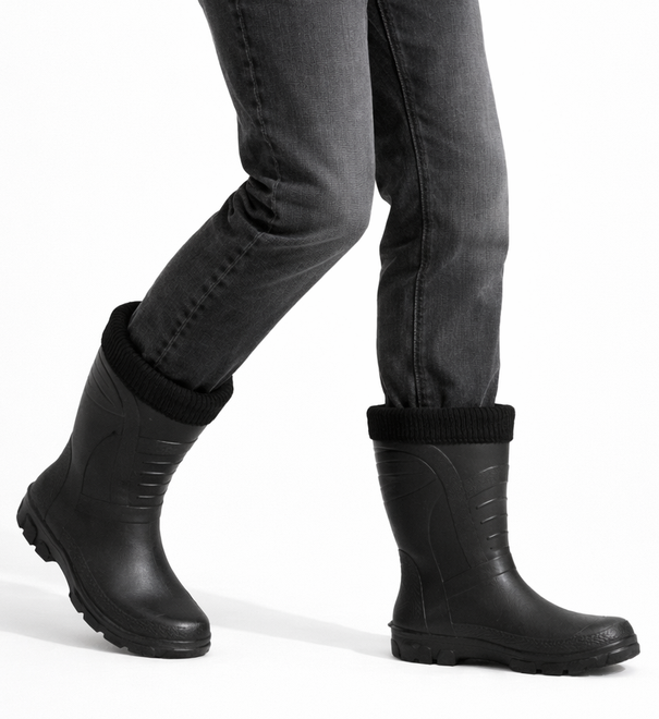 CZARNE MĘSKIE KALOSZE PIANKOWE WYSOKIE