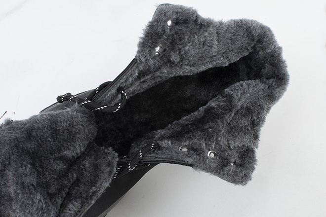 CZARNE MĘSKIE OCIEPLANE BUTY TREKKINGOWE TRAPERY 6