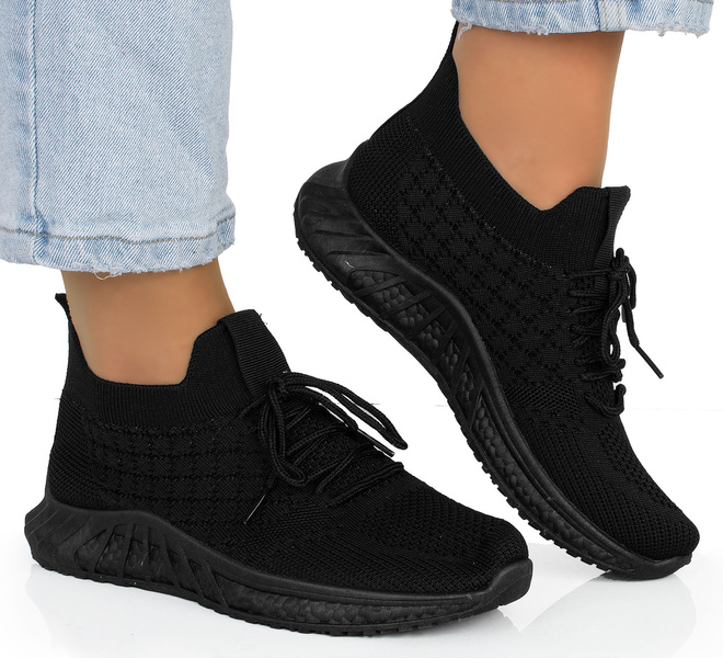 DAMSKIE CZARNE BUTY LEKKIE SNEAKERSY GRASA 2