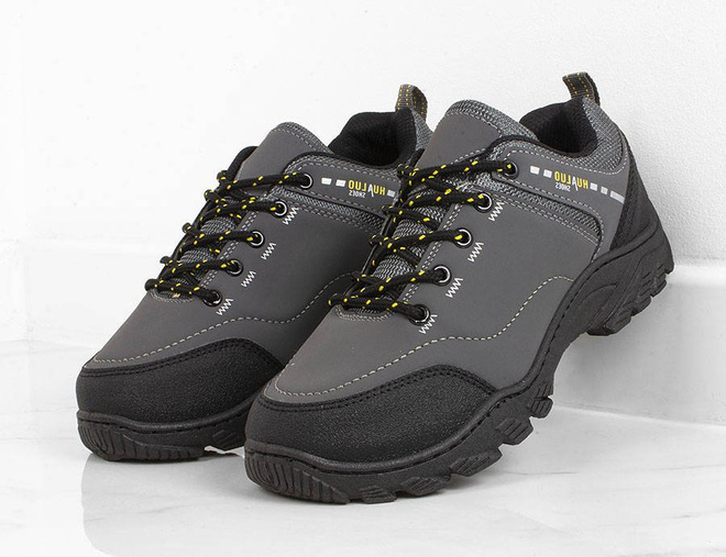 SZARE MĘSKIE BUTY TREKKINGOWE