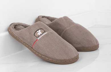 BEŻOWE MĘSKIE OCIEPLANE KAPCIE KLAPKI