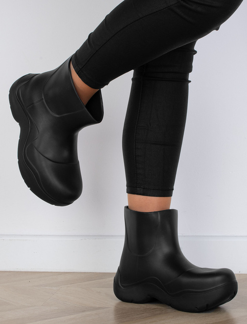 DAMSKIE CZARNE MATOWE KALOSZE BOTKI 