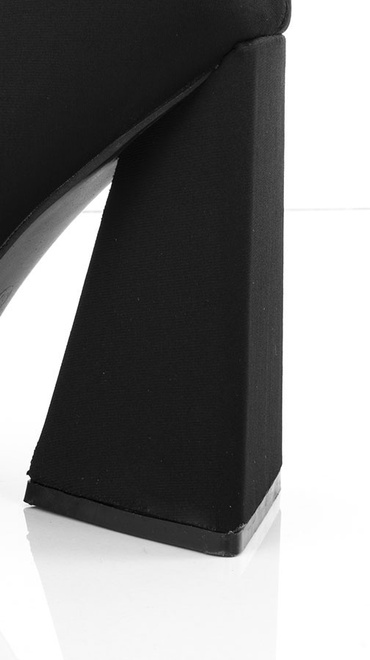 CZARNE DAMSKIE BOTKI NA SŁUPKU MATERIAŁOWE ZA KOSTKĘ ORBOLIA 8