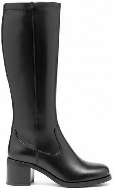 CZARNE DAMSKIE KOZAKI SKÓRZANE NA SŁUPKU OCIEPLANE OCERDIA 1