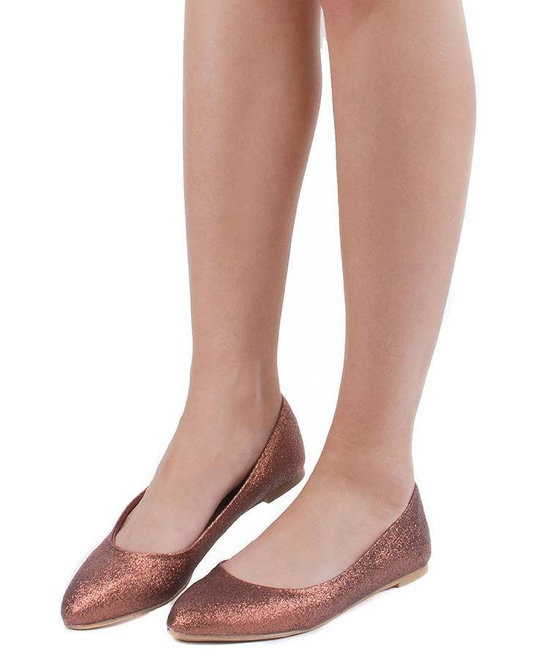 ZŁOTE BŁYSZCZĄCE BALERINKI ZOYA 3
