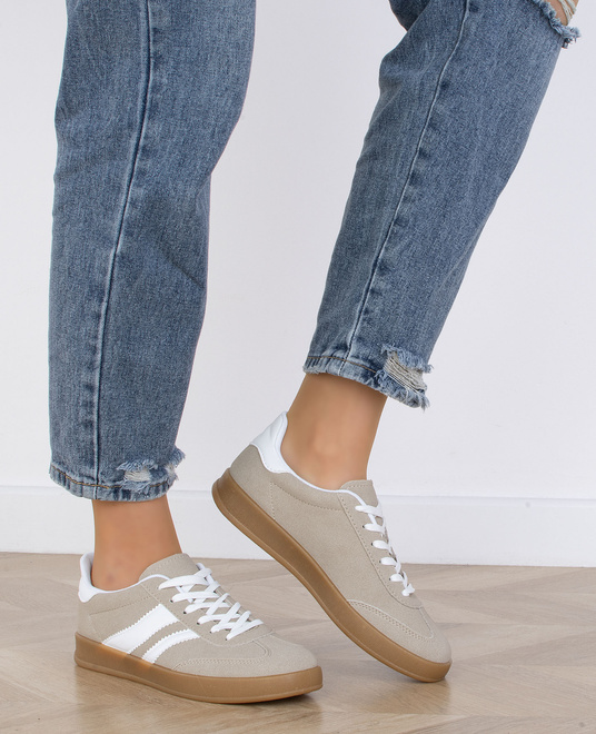 DAMSKIE BEŻOWE SNEAKERSY TRAMPKI BRINDA