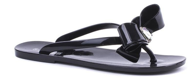 CZARNE JAPONKI KLAPKI MELISKI Z KOKARDĄ ARTIS 1