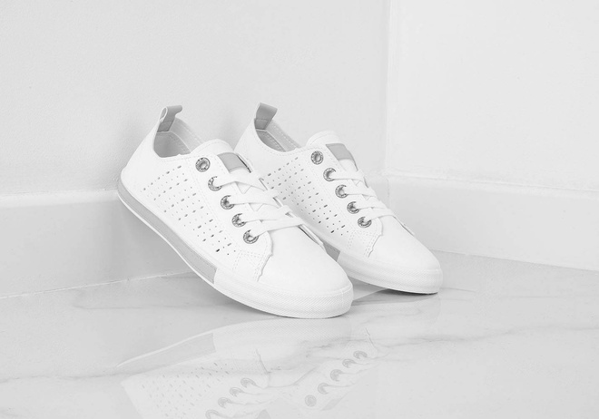 BIAŁE TRAMPKI DAMSKIE TENISÓWKI AŻUROWE MEDISON 9