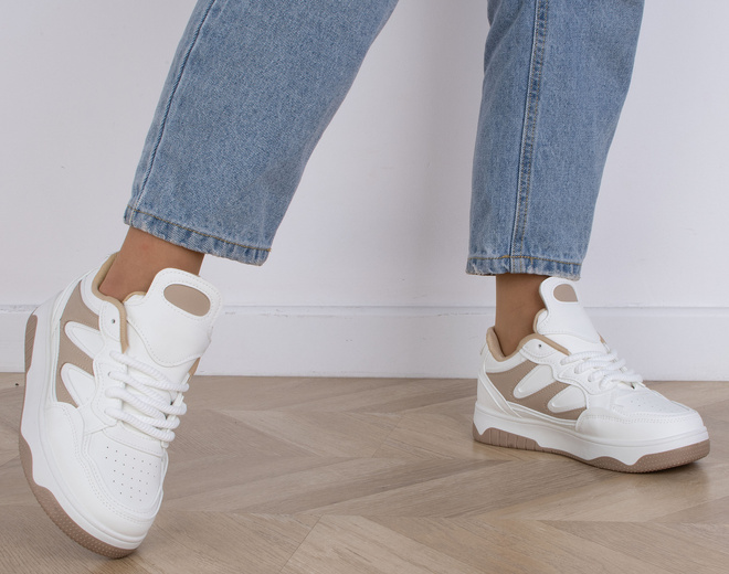 BIAŁE SNEAKERSY TRAMPKI KLASYCZNE NA PLATFORMIE WEXET 7
