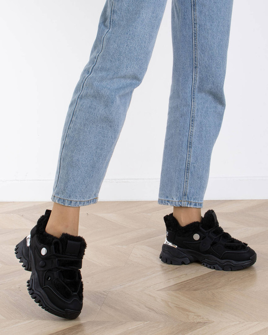 CZARNE SNEAKERSY OCIEPLANE TASILLA 6