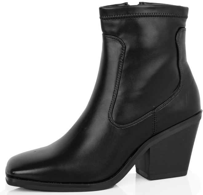 CZARNE DAMSKIE BOTKI NA SŁUPKU SKÓRZANE 3