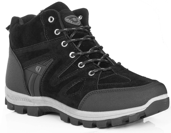 CZARNE MĘSKIE OCIEPLANE BUTY TREKKINGOWE 1