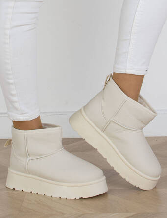BEŻOWE OCIEPLANE ŚNIEGOWCE BOTKI NA PLATFORMIE SALLY