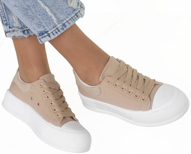 BEŻOWE SNEAKERSY TRAMPKI VERIS