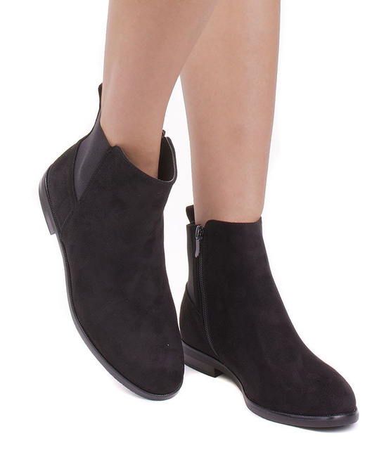 CZARNE OCIEPLANE ZAMSZOWE BOTKI Z GUMĄ MENDES 3