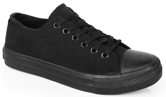 DAMSKIE KLASYCZNE CZARNE TRAMPKI TENISÓWKI 1