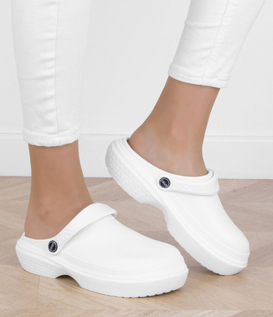 BIAŁE LEKKIE KLAPKI CHODAKI