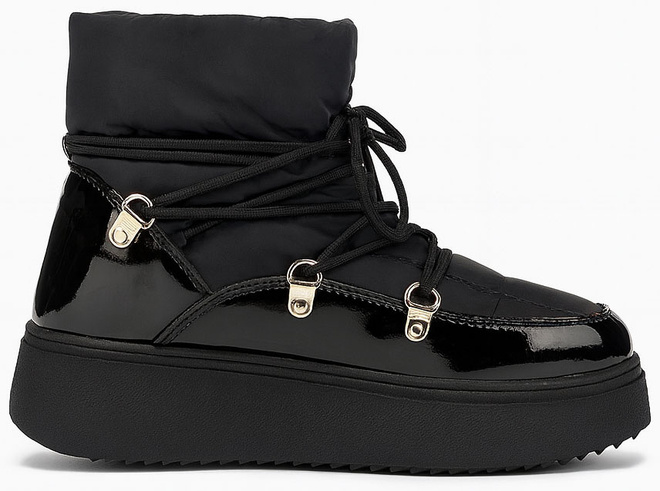 CZARNE OCIEPLANE ŚNIEGOWCE BOTKI PLATFORMA WSUWANE VINCEZA 1
