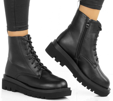 CZARNE  TRAPERY GLANY BOTKI HARPER