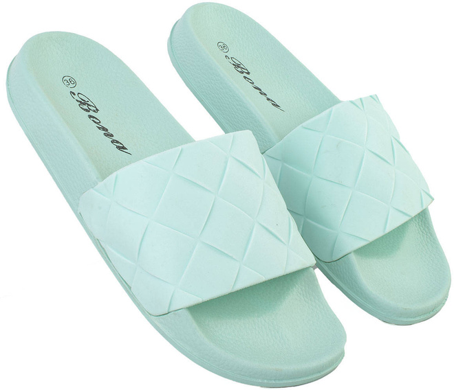 ZIELONE GUMOWE PLECIONE KLAPKI MELISKI KEILIS 2