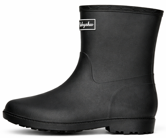 CZARNE WYSOKIE MATOWE KALOSZE OCIEPLANE BOTKI WSUWANE 3