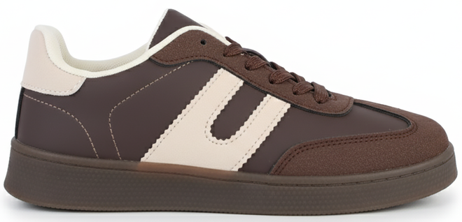 BRĄZOWE DAMSKIE SNEAKERSY TRAMPKI SKÓRZANE SZNUROWANE BEAR 1