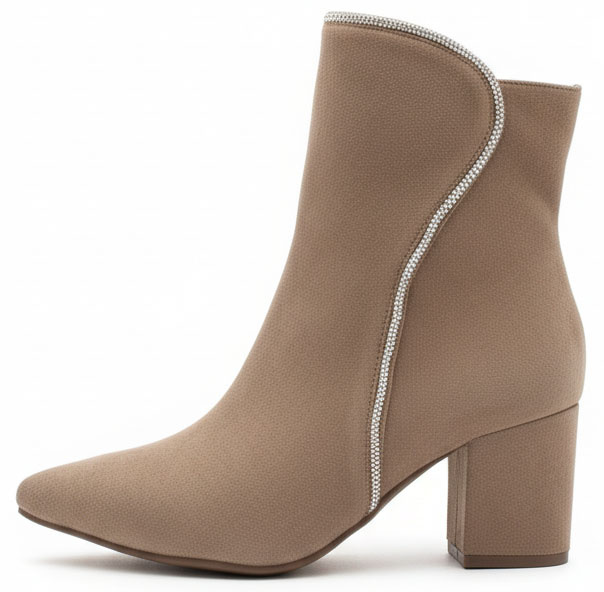 BEŻOWE DAMSKIE BOTKI ZAMSZOWE NA SŁUPKU ZAMEK ARABELA 3