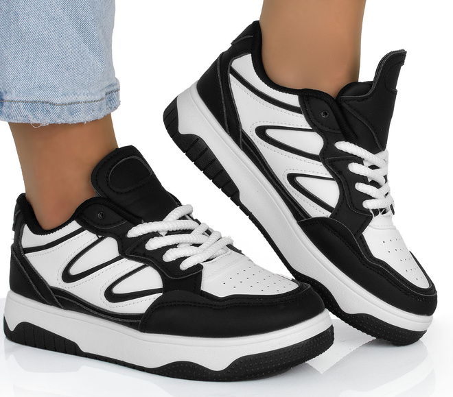 CZARNE SNEAKERSY TRAMPKI KLASYCZNE NA PLATFORMIE WEXET 2