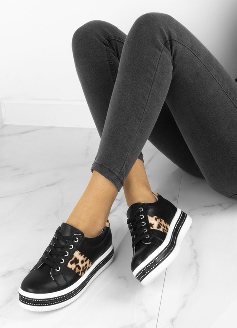 CZARNE SNEAKERSY FAUXIN