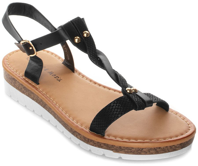 CZARNE SANDAŁY NA GRUBEJ PODESZWIE NEBI 1