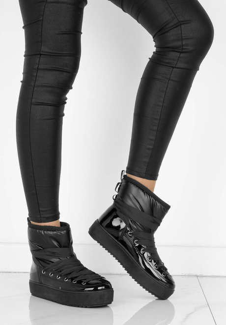 CZARNE ŚNIEGOWCE BOTKI OCIEPLANE WSUWANE DELINA 9