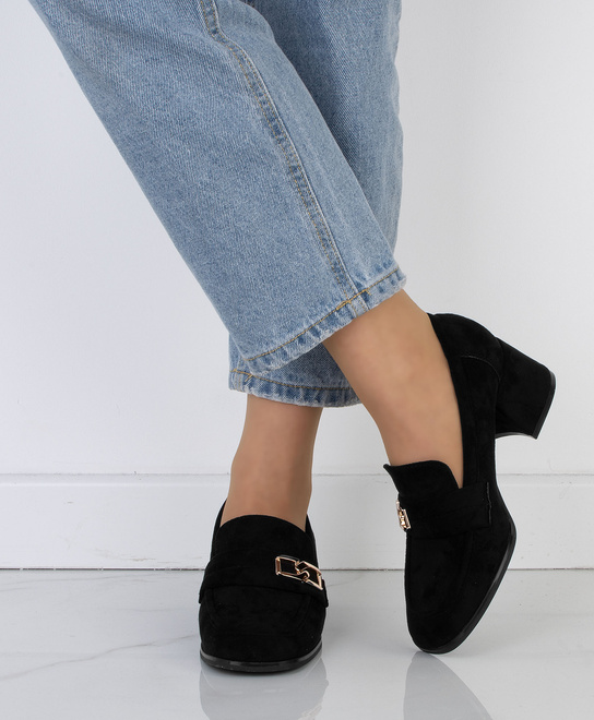 CZARNE PÓŁBUTY MOKASYNY ZAMSZOWE KLASYCZNE HAYLE 6