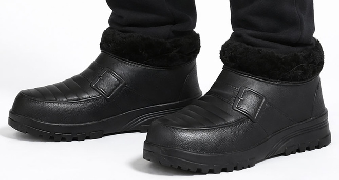 CZARNE OCIEPLANE KLAPKI CHODAKI PIANKOWE 4