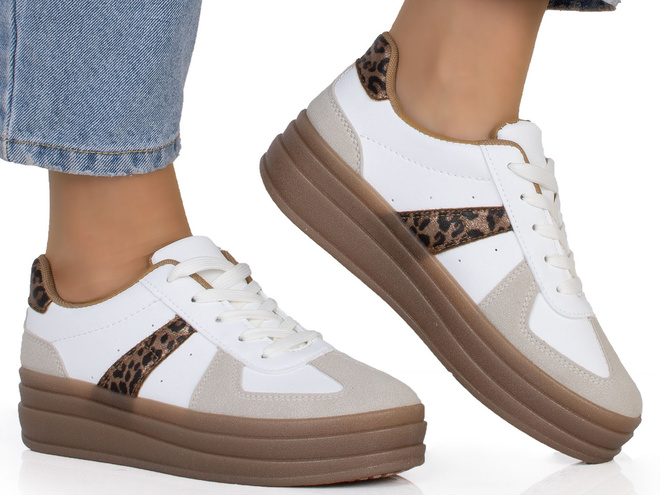 DAMSKIE BIAŁE SNEAKERSY TRAMPKI SKÓRZANE CARLOS 2