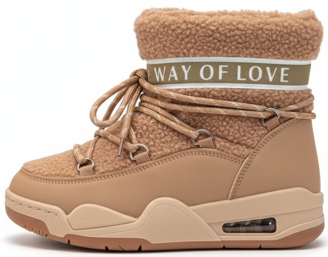 BEŻOWE OCIEPLANE ŚNIEGOWCE BOTKI PLATFORMA WSUWANE DOROMA 3