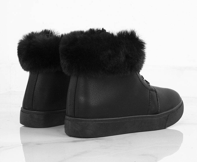 CZARNE SKÓRZANE OCIEPLANE TRAMPKI GABIE 9