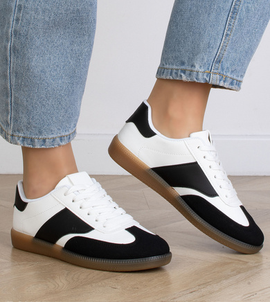 DAMSKIE BIAŁE SNEAKERSY TRAMPKI SKÓRZANE MINDRA