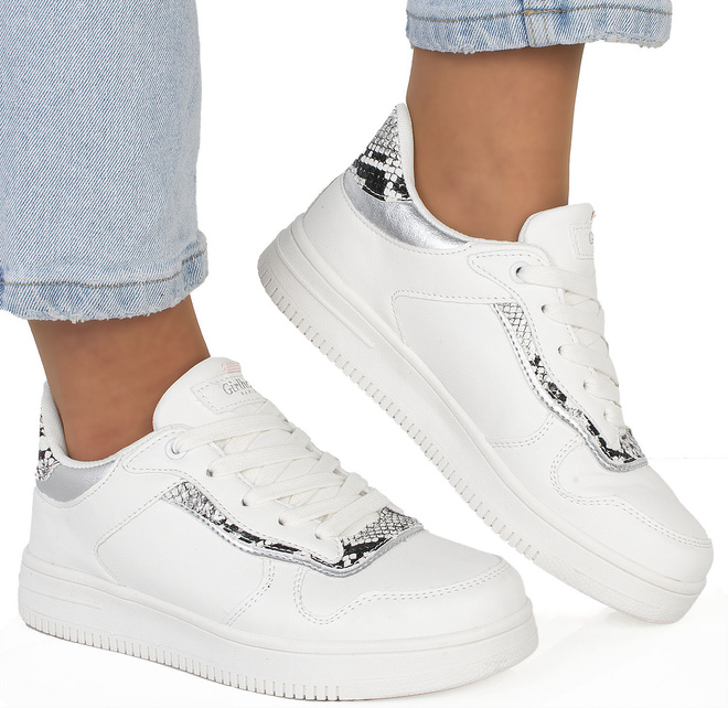 BIAŁE SNEAKERSY TRAMPKI KLASYCZNE NA PLATFORMIE OPAM 2