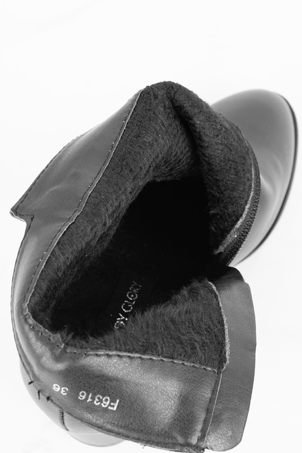 CZARNE DAMSKIE BOTKI NA SŁUPKU SKÓRZANE NA ZAMEK MILWA 6