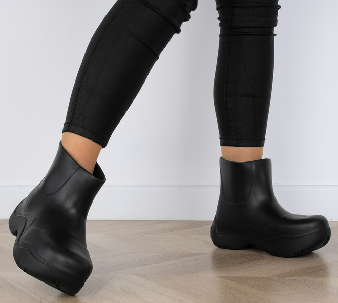 DAMSKIE CZARNE MATOWE KALOSZE BOTKI  6