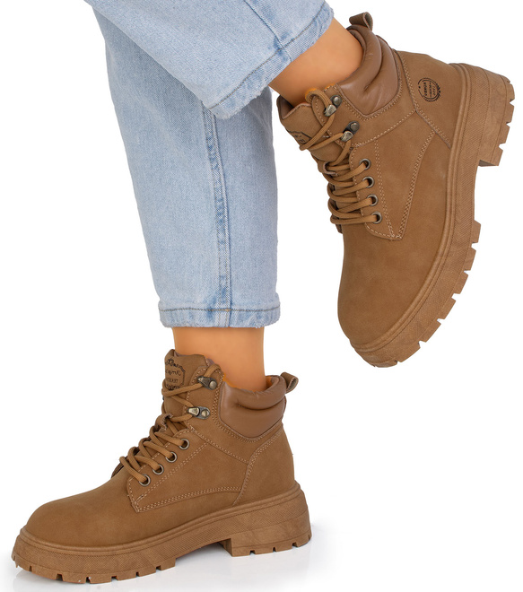 DAMSKIE BOTKI CAMEL OCIEPLANE TRAPERY SZNUROWANE COLITA 4