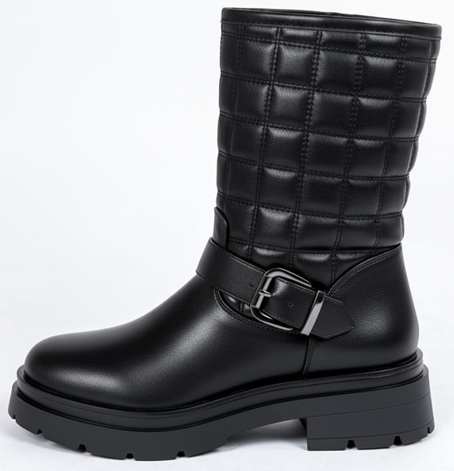 CZARNE OCIEPLANE BOTKI TRAPERY GLANY PIKOWANE LIER 3