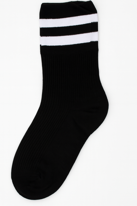 PIĘCIOPAK SKARPETY CZARNE DŁUGIE DAMSKIE Z PASKAMI BAWEŁNIANE 3