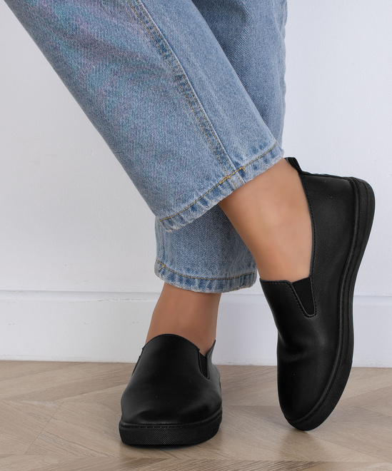 CZARNE TENISÓWKI BALERINKI WSUWANE SLIP ON ALVERY 5