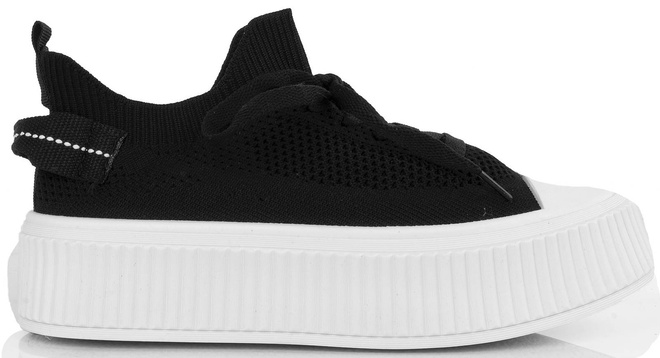 CZARNE NISKIE TRAMPKI NA PLATFORMIE ELASTYCZNE SINEY 1