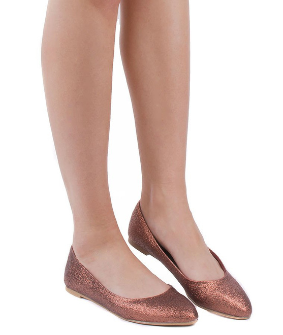 ZŁOTE BŁYSZCZĄCE BALERINKI ZOYA