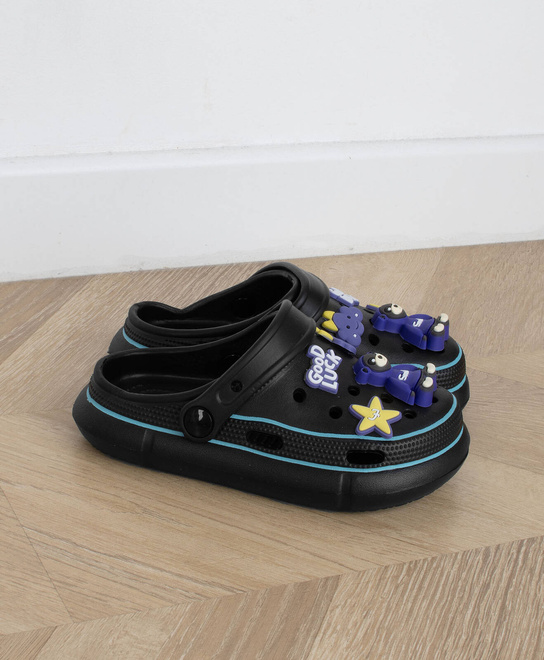CZARNE KLAPKI DZIECIĘCE WSUWANE  6