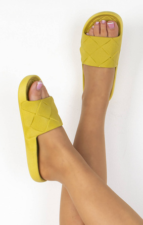 ZIELONE GUMOWE PLECIONE KLAPKI MELISKI TIMA