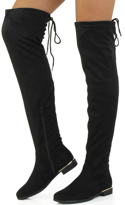 CZARNE ZAMSZOWE KOZAKI ZA KOLANO LILLY 2